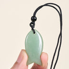 Fortune Jewel Koi Fish Pink Crystal Indian Agate Amethyst Topaz Red Jasper Success Warmth Necklace Pendant - Fortune Jewel
