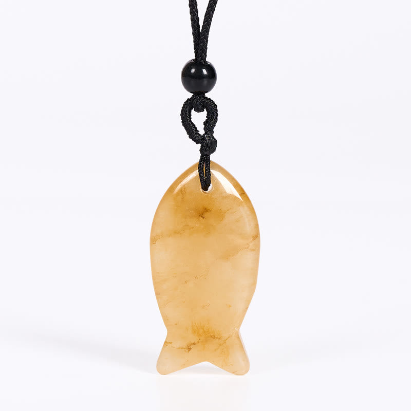 Fortune Jewel Koi Fish Pink Crystal Indian Agate Amethyst Topaz Red Jasper Success Warmth Necklace Pendant - Fortune Jewel