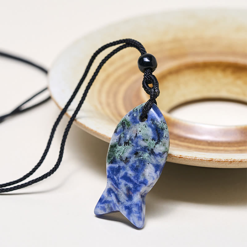 Fortune Jewel Koi Fish Pink Crystal Indian Agate Amethyst Topaz Red Jasper Success Warmth Necklace Pendant - Fortune Jewel