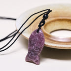 Fortune Jewel Koi Fish Pink Crystal Indian Agate Amethyst Topaz Red Jasper Success Warmth Necklace Pendant - Fortune Jewel