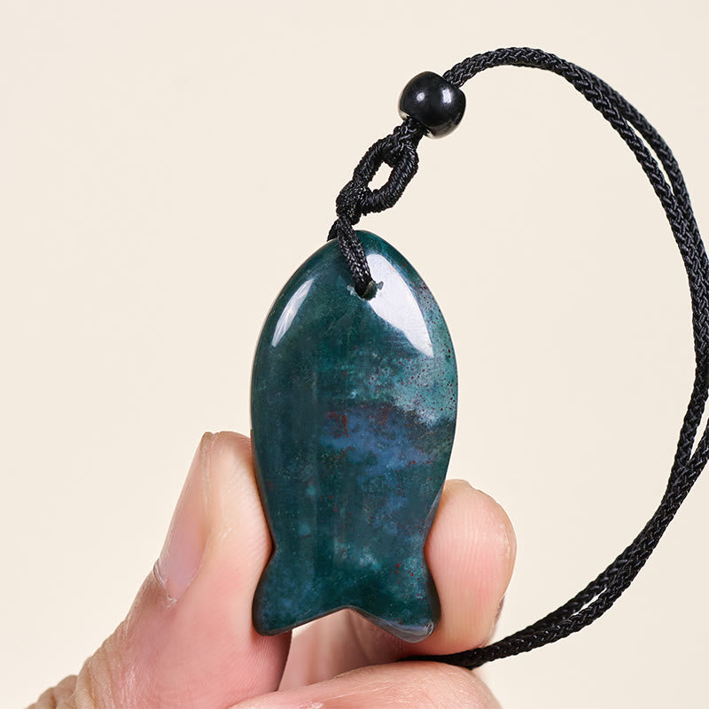 Fortune Jewel Koi Fish Pink Crystal Indian Agate Amethyst Topaz Red Jasper Success Warmth Necklace Pendant - Fortune Jewel