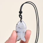 Fortune Jewel Koi Fish Pink Crystal Indian Agate Amethyst Topaz Red Jasper Success Warmth Necklace Pendant - Fortune Jewel