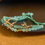 Fortune Jewel Bamboo Design Double Layer Green Aventurine Strength Balance Bracelet - Fortune Jewel