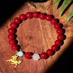 Fortune Jewel Year of the Horse Running Horse Charm Cinnabar Blessing Bracelet - Fortune Jewel