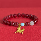 Fortune Jewel Year of the Horse Running Horse Charm Cinnabar Blessing Bracelet - Fortune Jewel