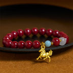 Fortune Jewel Year of the Horse Running Horse Charm Cinnabar Blessing Bracelet - Fortune Jewel