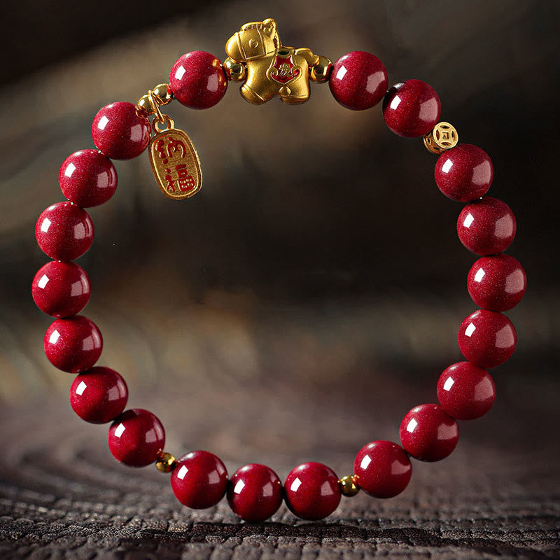 Fortune Jewel Year Of The Horse Cinnabar Blessing Bracelet - Fortune Jewel