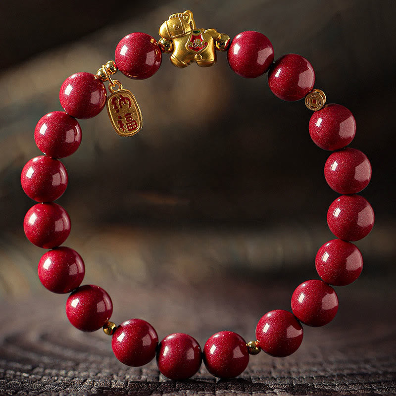 Fortune Jewel Year Of The Horse Cinnabar Blessing Bracelet - Fortune Jewel