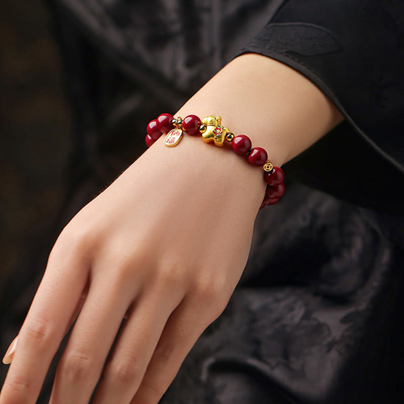 Fortune Jewel Year Of The Horse Cinnabar Blessing Bracelet - Fortune Jewel