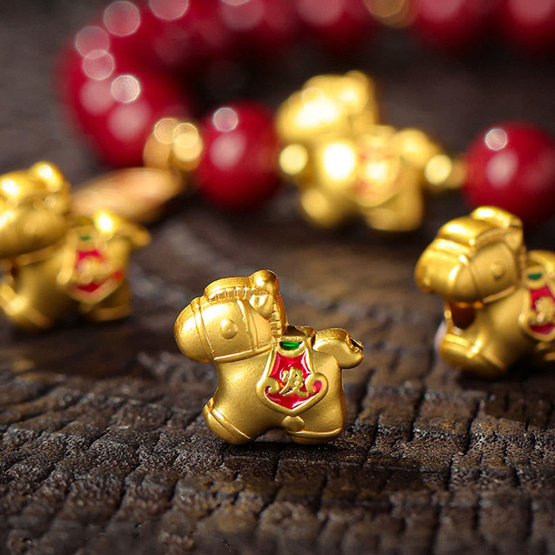 Fortune Jewel Year Of The Horse Cinnabar Blessing Bracelet - Fortune Jewel