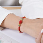 Fortune Jewel Year Of The Horse Cinnabar Hetian Jade Red String Blessing Bracelet - Fortune Jewel