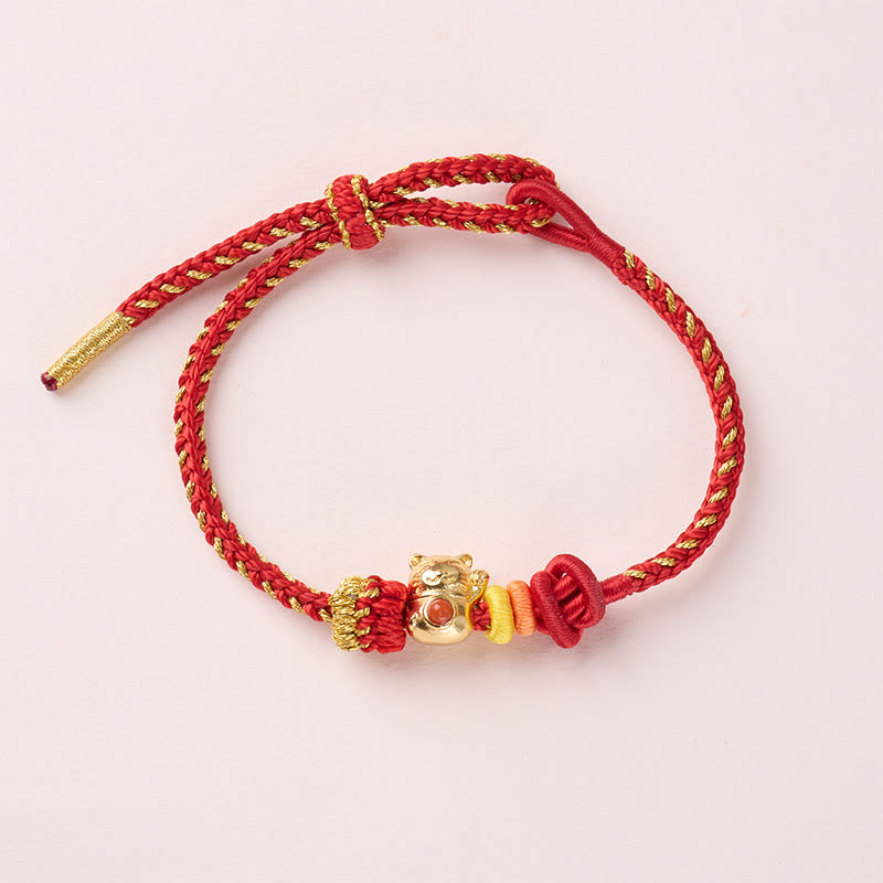 Fortune Jewel Cat Copper Red String Luck Bracelet - Fortune Jewel