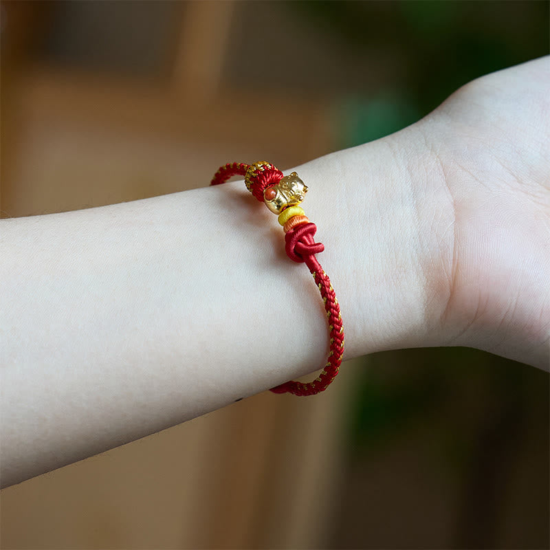 Fortune Jewel Cat Copper Red String Luck Bracelet - Fortune Jewel