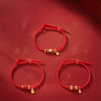 Fortune Jewel Om Mani Padme Hum Fu Character Copper Red String Luck Bracelet - Fortune Jewel