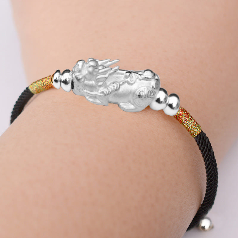 Fortune Jewel 24K Gold-Plated PiXiu Luck Red String Bracelet
