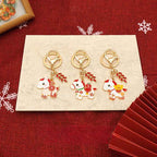 Fortune Jewel "Hoping You Have a Joyful Year" Year of the Horse Ingot Red Firecrackers Alloy Key Chain Includes Gift Message Card