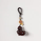 Fortune Jewel Year Of The Horse Fu Character Small Leaf Red Sandalwood Various Sandalwood Balance Key Chain - Fortune Jewel