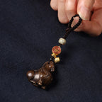 Fortune Jewel Year Of The Horse Fu Character Small Leaf Red Sandalwood Various Sandalwood Balance Key Chain - Fortune Jewel
