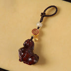 Fortune Jewel Year Of The Horse Fu Character Small Leaf Red Sandalwood Various Sandalwood Balance Key Chain - Fortune Jewel