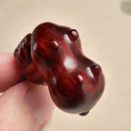 Buddha Stones Year Of The Horse Small Leaf Red Sandalwood Balance Key Chain - Fortune Jewel