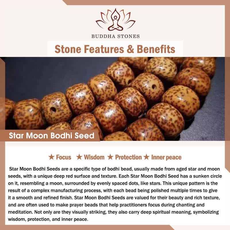 Fortune Jewel Year Of The Horse Red Sandalwood Star Moon Bodhi Seed Blessing Key Chain - Fortune Jewel