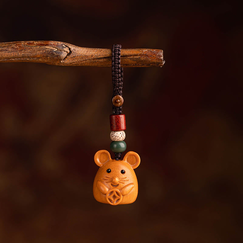 Fortune Jewel Year Of The Horse Red Sandalwood Star Moon Bodhi Seed Blessing Key Chain - Fortune Jewel