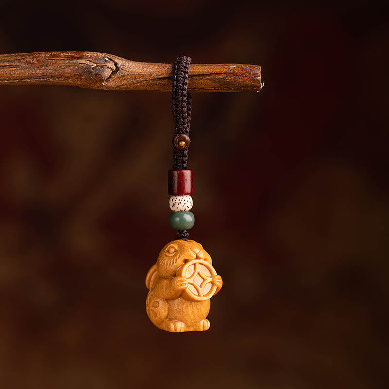 Fortune Jewel Year Of The Horse Red Sandalwood Star Moon Bodhi Seed Blessing Key Chain - Fortune Jewel