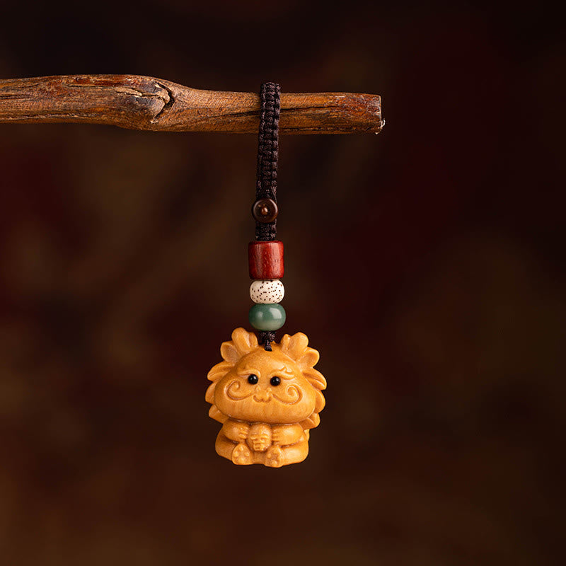 Fortune Jewel Year Of The Horse Red Sandalwood Star Moon Bodhi Seed Blessing Key Chain - Fortune Jewel