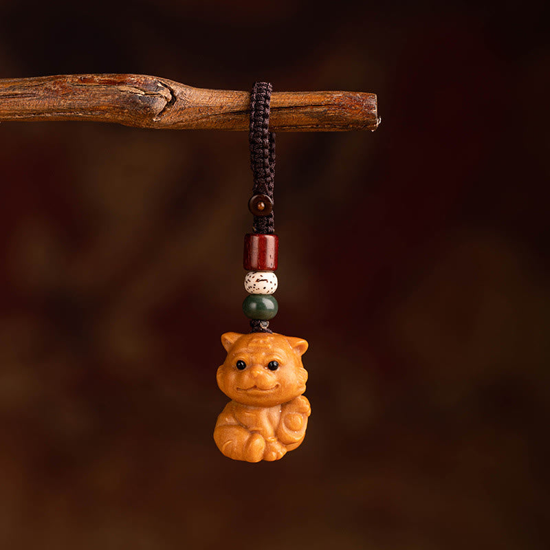 Fortune Jewel Year Of The Horse Red Sandalwood Star Moon Bodhi Seed Blessing Key Chain - Fortune Jewel