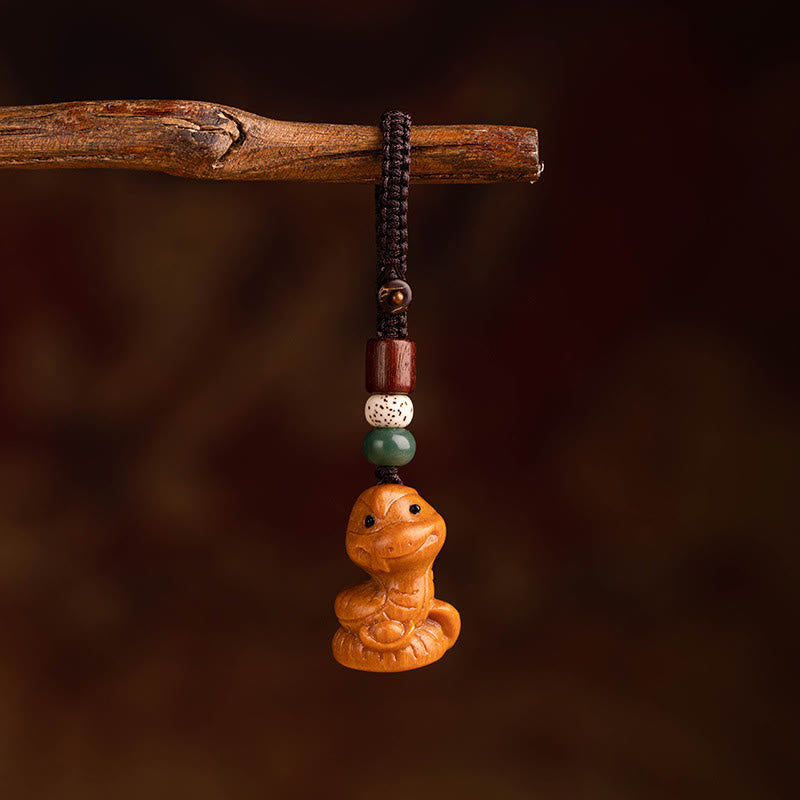 Fortune Jewel Year Of The Horse Red Sandalwood Star Moon Bodhi Seed Blessing Key Chain - Fortune Jewel