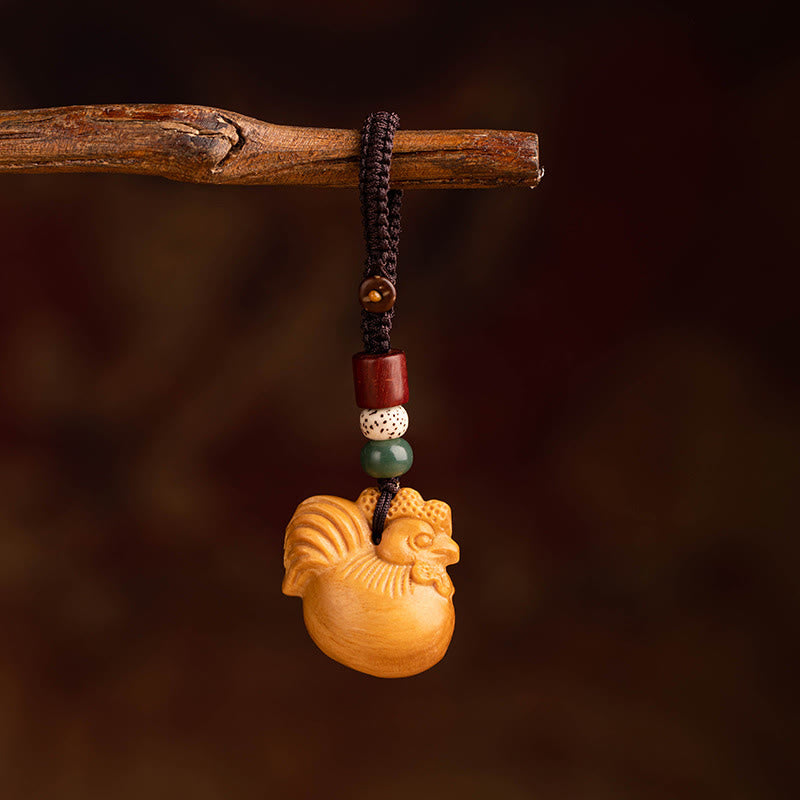 Fortune Jewel Year Of The Horse Red Sandalwood Star Moon Bodhi Seed Blessing Key Chain - Fortune Jewel