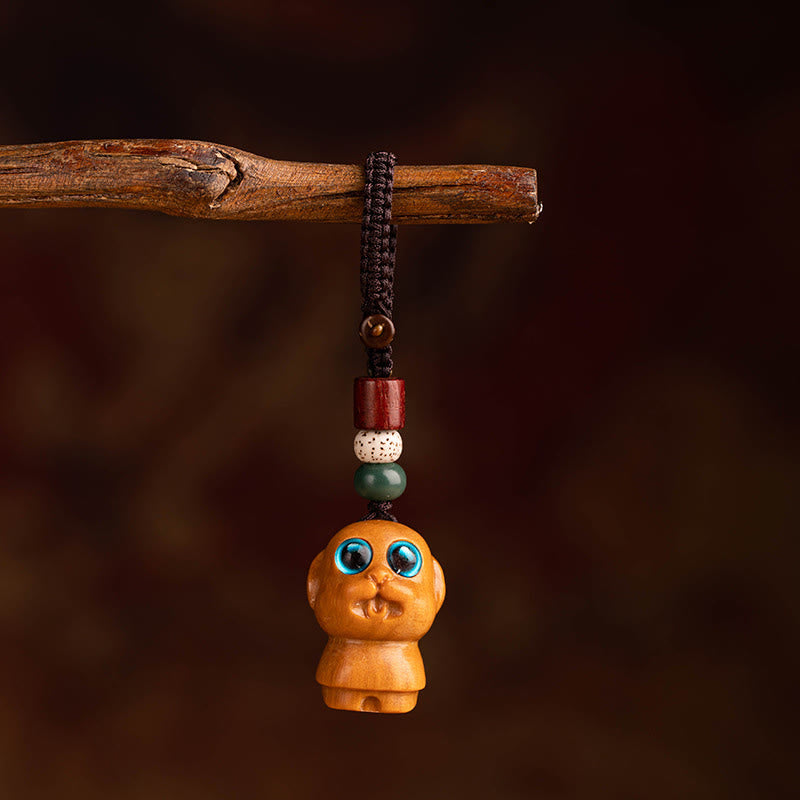 Fortune Jewel Year Of The Horse Red Sandalwood Star Moon Bodhi Seed Blessing Key Chain - Fortune Jewel