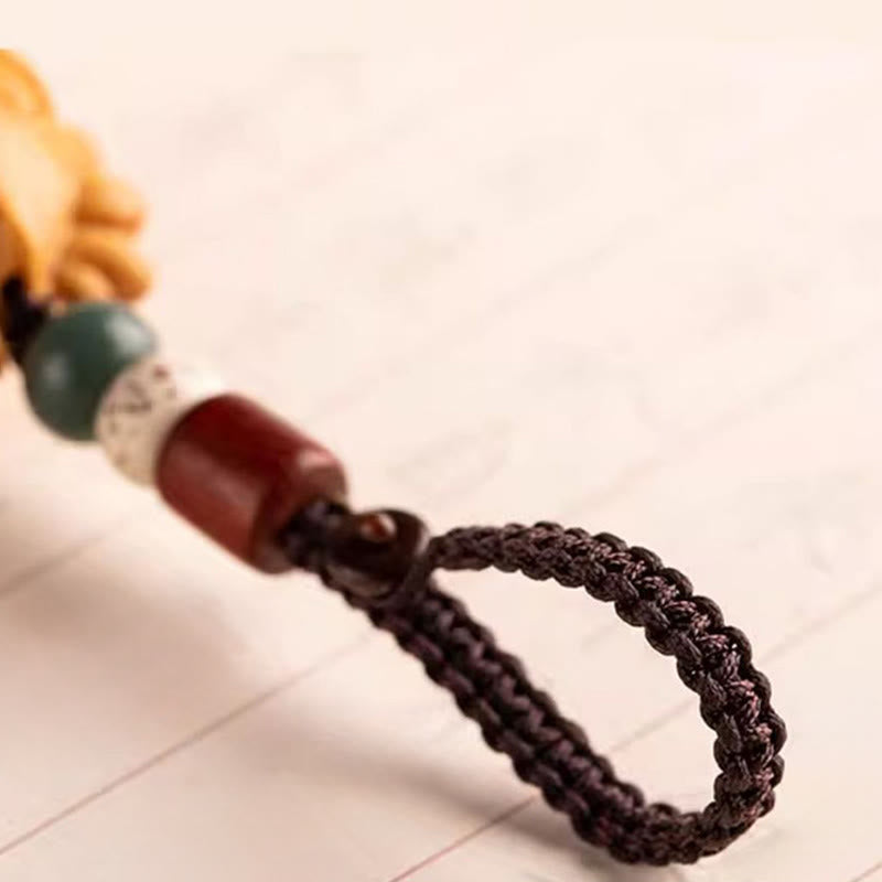 Fortune Jewel Year Of The Horse Red Sandalwood Star Moon Bodhi Seed Blessing Key Chain - Fortune Jewel