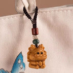 Fortune Jewel Year Of The Horse Red Sandalwood Star Moon Bodhi Seed Blessing Key Chain - Fortune Jewel