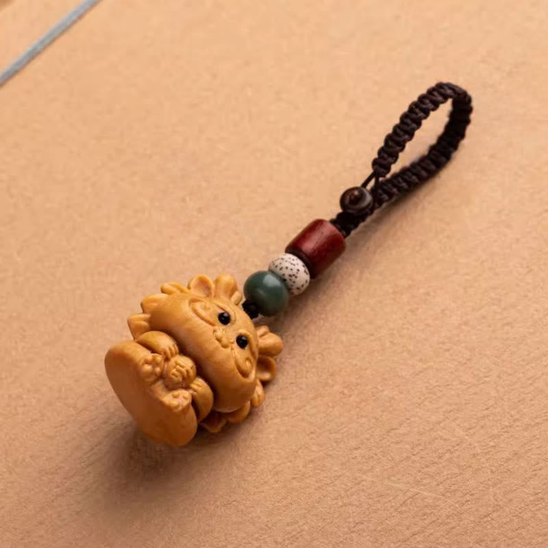 Fortune Jewel Year Of The Horse Red Sandalwood Star Moon Bodhi Seed Blessing Key Chain - Fortune Jewel