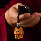 Fortune Jewel Year Of The Horse Red Sandalwood Star Moon Bodhi Seed Blessing Key Chain - Fortune Jewel