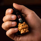Fortune Jewel Year Of The Horse Red Sandalwood Star Moon Bodhi Seed Blessing Key Chain - Fortune Jewel