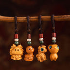 Fortune Jewel Year Of The Horse Red Sandalwood Star Moon Bodhi Seed Blessing Key Chain - Fortune Jewel