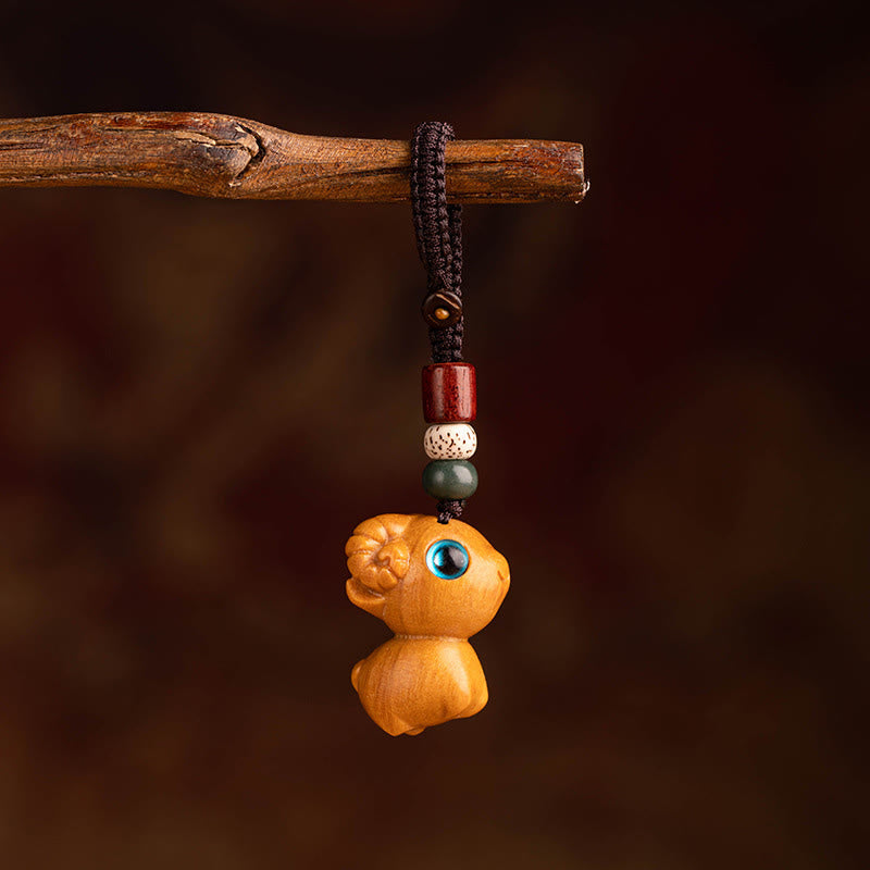 Fortune Jewel Year Of The Horse Red Sandalwood Star Moon Bodhi Seed Blessing Key Chain - Fortune Jewel