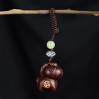 Fortune Jewel "Hoping You Have a Joyful Year" Year of the Horse Rainbow Eucalyptus Small Leaf Red Sandalwood Key Chain Includes Gift Message Card - Fortune Jewel