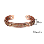Fortune Jewel Retro Open Twisted Copper Balance Luck Cuff Bracelet Bangle - Fortune Jewel