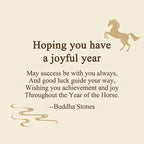 Fortune Jewel "Hoping You Have a Joyful Year" Year of the Horse Ingot Red Firecrackers Alloy Key Chain Includes Gift Message Card