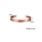 Fortune Jewel Rose Flower Pattern Copper Balance Luck Open Cuff Bracelet Bangle - Fortune Jewel