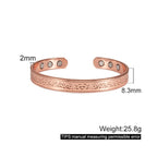 Fortune Jewel Engraved Patterned Copper Balance Open Cuff Bracelet Bangle - Fortune Jewel