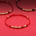 Fortune Jewel 925 Sterling Silver Bamboo Design Protection Luck Braided Bracelet