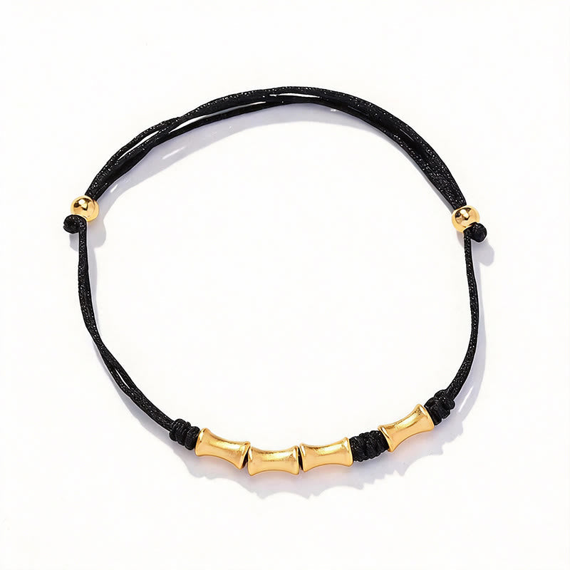 Fortune Jewel 925 Sterling Silver Bamboo Design Protection Luck Braided Bracelet