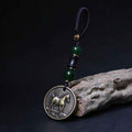 Fortune Jewel Chinese Zodiac Year Of The Horse Bagua Fu Character Copper Brass Balance Key Chain