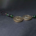 Fortune Jewel Chinese Zodiac Year Of The Horse Bagua Fu Character Copper Brass Balance Key Chain