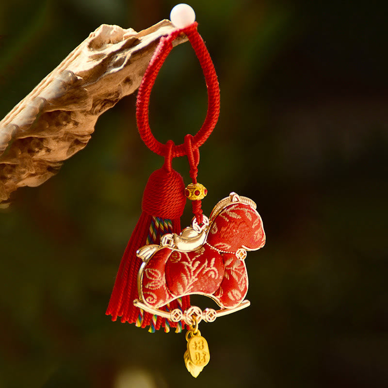 Fortune Jewel Year Of The Horse Embroidery Freedom Key Chain - Fortune Jewel