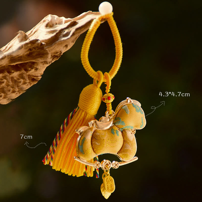 Fortune Jewel Year Of The Horse Embroidery Freedom Key Chain - Fortune Jewel